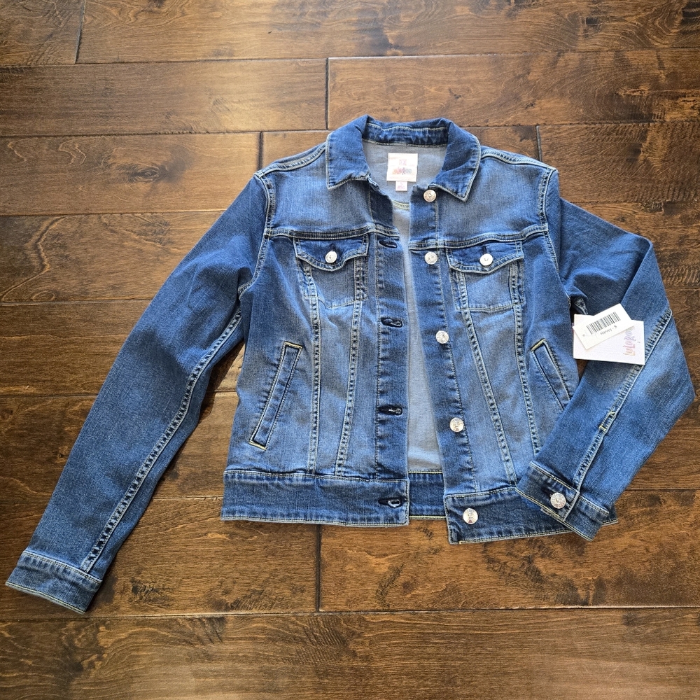 NWT Lularoe Harvey Denim Jacket Size S Mid Wash